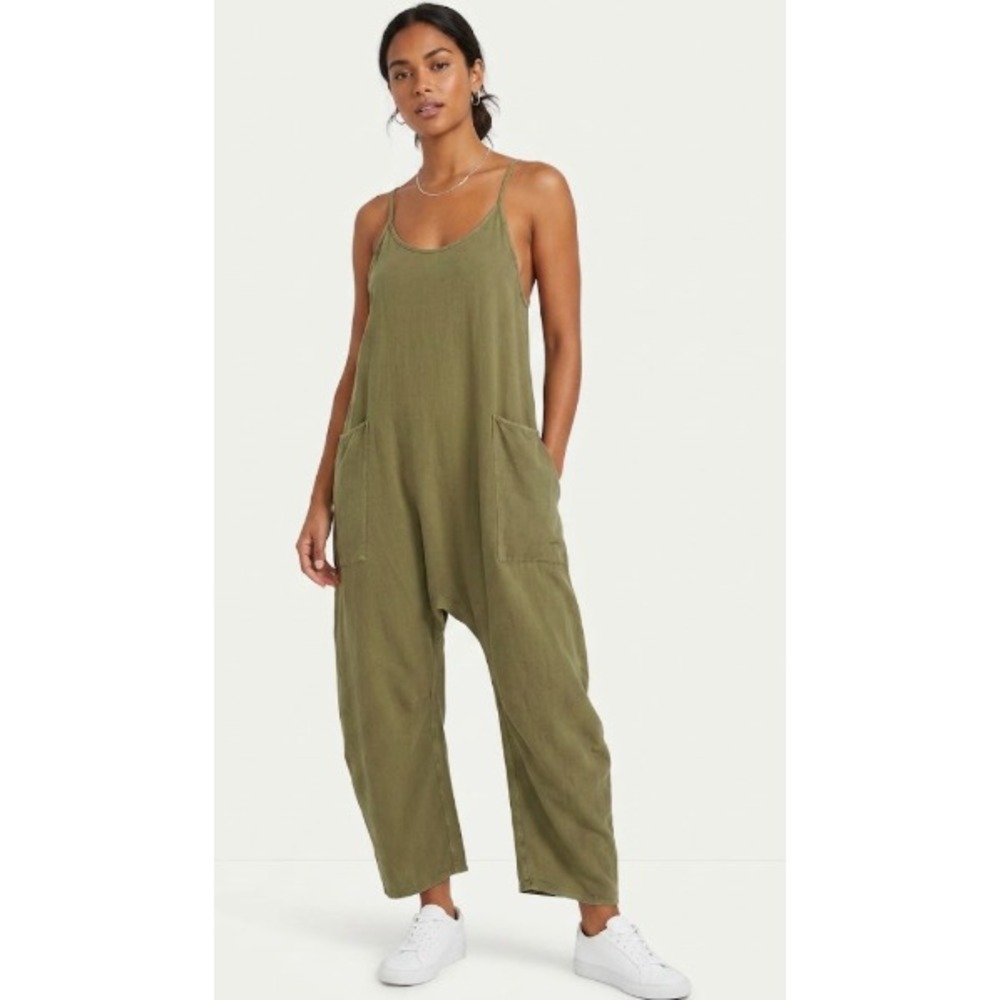 Free People FP Movement Hot Shot  Jumpsuit olive green XS One Piece Romper